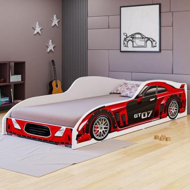 Imagem de Cama Juvenil Carro GT em MDF Reforçada - Lucky Store, Vermelho