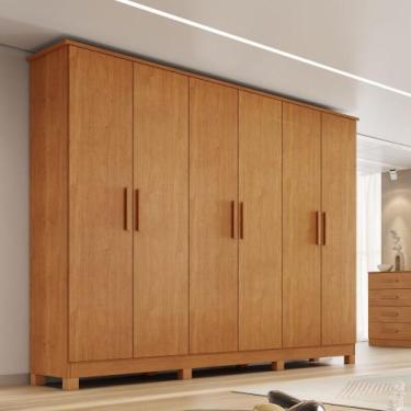 Imagem de Guarda Roupa Casal 6 Portas com Pés em MDF Nina Bianchi, Nature