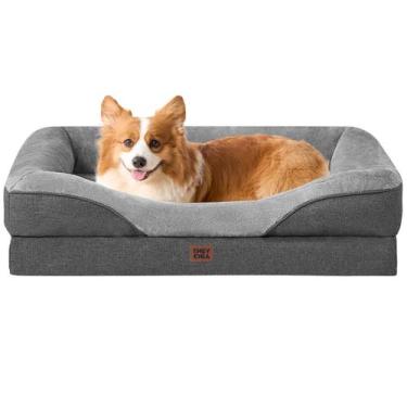 Imagem de Cama de cachorro EHEYCIGA Memory Foam para tamanho médio, impermeável,