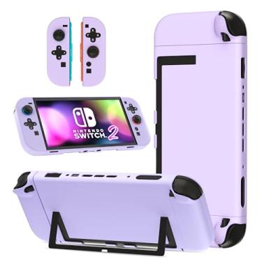 Imagem de GLDRAM Capa compatível com Switch 2 (2025), capa protetora de PC durável + capa Joycon de PC destacável, acessórios de proteção contra choque e arranhões - roxo