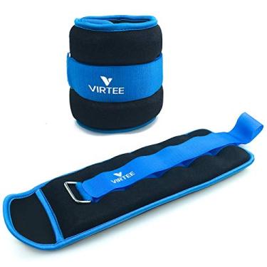 Imagem de Pesos no tornozelo/pulso para mulheres, homens, crianças – Conjunto de pesos nas pernas com alça ajustável – corrida, corrida, ginástica, fisioterapia, fitness – Escolha de 1,8 kg 1,8 kg 1,8 kg 1,8 kg 1,8 kg, 8 lb pair (4 lbs each), Light Blue, Total weight: 8 lbs ( 4 lbs per ankle )