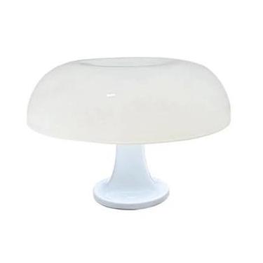 Imagem de Luminária de Mesa Retrô Cogumelo, Design Vintage, Luz LED, Bivolt, Laranja, para Quarto e Sala (Branco)