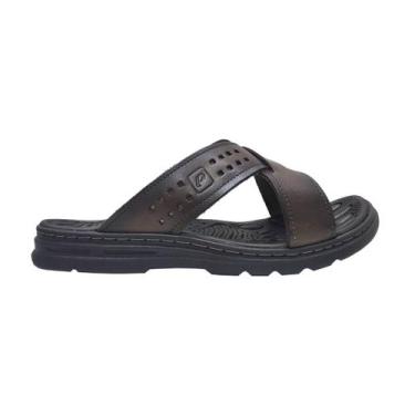 Imagem de Chinelo Pegada Em Couro Masculino 134201, Marrom, 42