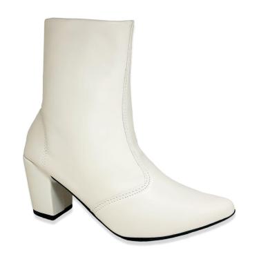 Imagem de Bota Feminina Clássica Salto Alto Grosso Confortável Bico Fino