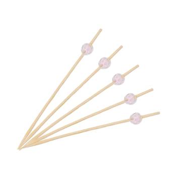 Imagem de Miçangas fofas descartáveis espetos de bambu aperitivo, coquetel de palitos de frutas, sanduíche, sobremesa, palitos longos para festa de aniversário, decoração de comida, palitos de coquetéis