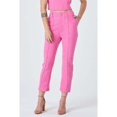 Imagem de Calça PKS Alfaiataria Capri Rosa-P-Feminino