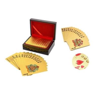 Imagem de Baralho Dourado Folheado Ouro 24k + Caixa Luxo + Certificado - Abstrat