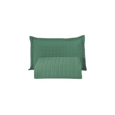 Imagem de Kit Cobre Leito Matelado Copacabana 2 Peças Solteiro 100% Poliéster Percal 300 Fios Cor:verde