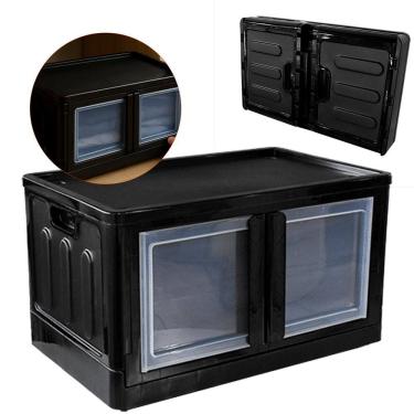 Imagem de CAIXA ORGANIZADORA C/ PORTAS PRETA TRAVA PRETA 30 Litros