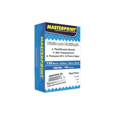 Imagem de Plástico para Plastificação 125 Micras 100 Lâminas MASTERPRINT, 59mm x