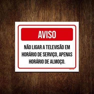 Imagem de Placa Avio Não Ligar Televisão Em Horário De Serviço 27X35