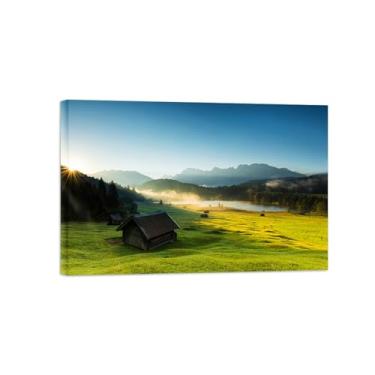 Imagem de Paisagens Pintura em Tela-Floresta pastagem-Arte Parede Natureza-Pôster Decoração Sala de Estar Banheiro 20x30cm Tela Embrulhada