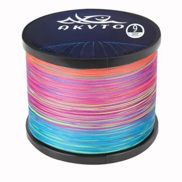 Imagem de AKVTO Linha de pesca trançada, 9 fios, 1000 metros, alta sensibilidade, resistente à abrasão (colorido, 0,40 mm/36,3 kg)