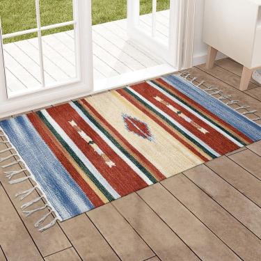 Imagem de 1 Tapete Capacho Kilim  India 100% Algodão 50X70 M04