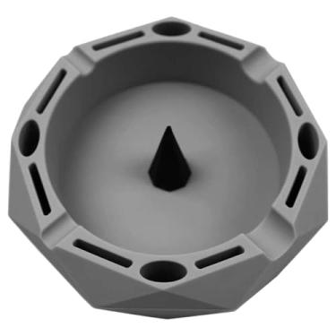 Imagem de Cinzeiro de silicone com pôquer, cinzeiro geométrico inquebrável, cinzeiro portátil de charuto com centro de batida de vidro