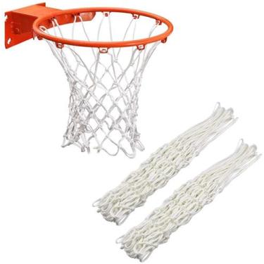Imagem de Substituição de rede de basquete Y8HM Heavy Duty 2 peças de nylon bran