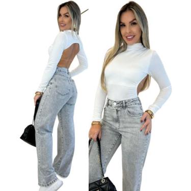 Imagem de Body Suplex Costa Aberta Manga Longa Gola Alta Moda Gringa Blogueira I