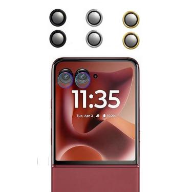 Imagem de Película (Kit 02 Pçs) da Lente Câmera Lisa / Strass Para Motorola Razr 60 / Razr 60 Ultra