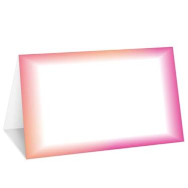 Imagem de Cartões de lugar gradiente rosa, conjunto de 25 cartões de nome de barraca para configuração de mesa, etiqueta de comida para casamento, chá de bebê, artigos de festa de jantar de aniversário -001