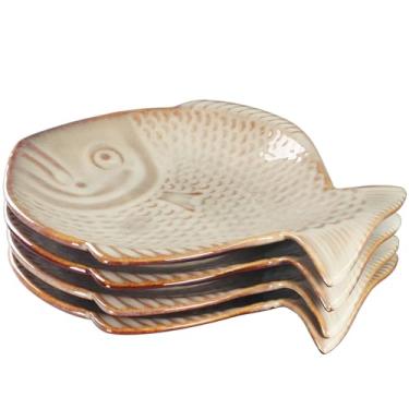 Imagem de jinsongdafa Travessas de cerâmica para servir, conjunto de 4 pratos de salada, bandeja grande para entretenimento, para lanches, sobremesa, aperitivo, churrasco, jantar lavável na lava-louças, formato