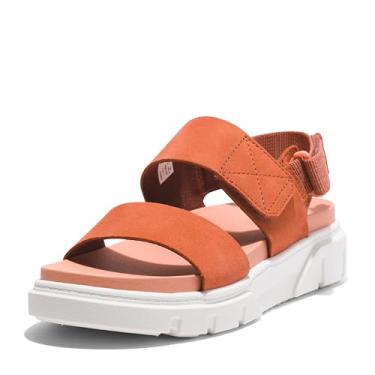 Imagem de Timberland Sandália feminina Greyfield com 2 tiras, Camurça vermelha média, 36