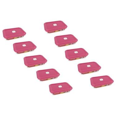 Imagem de Pote de Vidro Retangular Facilita Marmita 750ML Marinex 10Un - NADIR F