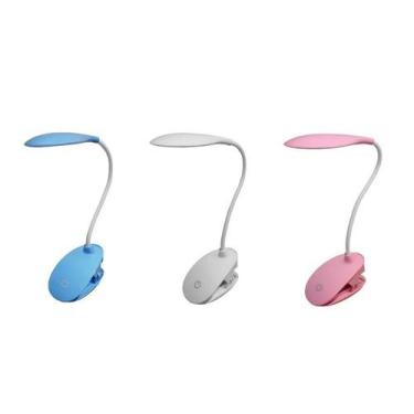 Imagem de Luminária De Mesa Sem Fio Touch screen 20 Leds com garra - B2T, Rosa