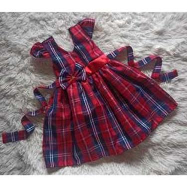 Imagem de Vestido Menina Infantil Temático Simples Xadrez RF05 - EDYNHOKIDS, 01 