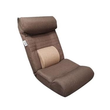 Imagem de Cadeira de chão portátil, cadeira grande acolchoada com suporte ajustável para as costas de 5 engrenagens, cadeira sem pernas estilo japonês, cadeira de meditação, lazer, encosto confortável de