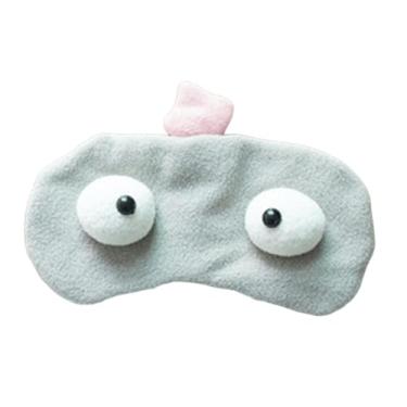 Imagem de harayaa Máscara de dormir engraçada com tapa-olho, máscara de dormir fofa para meninos e meninas, viagem, Cinza