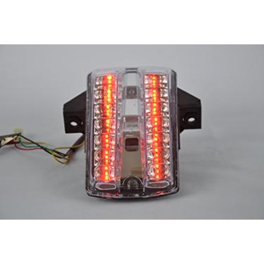 Imagem de Topzone Lighting Lanterna traseira de LED para motocicleta com lentes fumadas, luz traseira de freio com indicadores de luz de seta integrados para Suzuki 2003-2008 SV 650, 2003-2008 SV1000