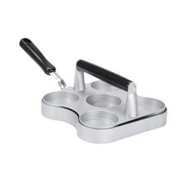 Imagem de Bothyi Prensa para hambúrguer com 6 grelhas e furos duplos, ferramenta de cozinha para carne moída, grelha para vegetais, cozinha doméstica, Preto