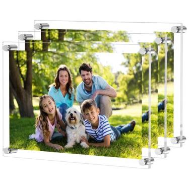 Imagem de Molduras para fotos NIUBEE tamanho A3, acrílico transparente, suporte 