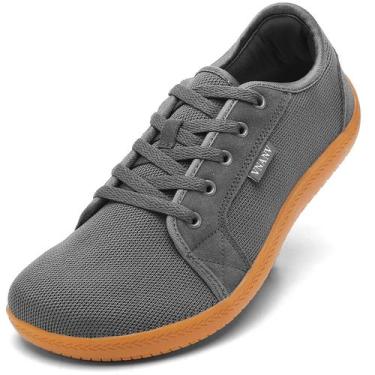 Imagem de Sapatos Barefoot VNANV Wide Toe Minimalist para homens - cinza/goma
