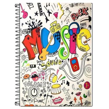 Imagem de Caderno de Música, 130 folhas, Pautado, 12 pentagramas, sem claves - C