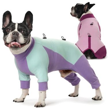Imagem de 2 Pçs Casaco de Inverno para Cachorro Macio de Lã Macia, Color-Block Casaco de Cachorro Macacão de Neve Pulôver Pijama, Casacos para Cachorros em Tempo Frio com Cordões, Roupas Quentes para Cachorros