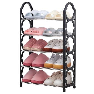 Imagem de Prateleira Sapateira Vertical Multiuso Organizador Grande 10 Pares Closet Sala Lavanderia Preto