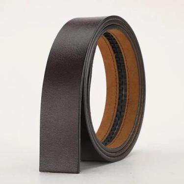 Imagem de Cinto Masculino De Couro Genuíno Com Fivela Automática Preto Marrom Al