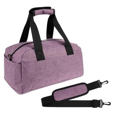 Imagem de Pequena bolsa de ginástica para mulheres e homens, 35,5 cm, de poliéster, com vários bolsos, mini bolsa de mão com alça de ombro, bolsa de mão pequena de fácil acesso, bolsa de ginástica pequena para