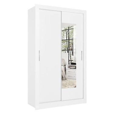 Imagem de Guarda Roupa Solteiro City Glass 2 Portas Branco Acetinado - THB