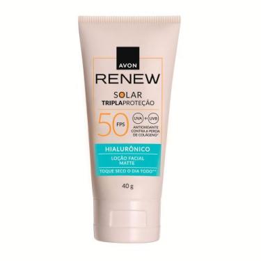 Imagem de Protetor Solar Facial Tripla Proteção Avon Renew FPS 50 Loção Matte Hi