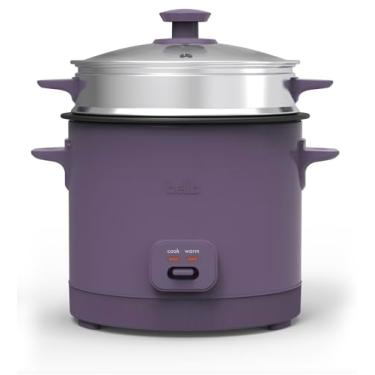 Imagem de bella Panela de arroz de 16 xícaras com vaporizador, cesta de cozimento a vapor para lava-louças, pá de arroz e copo medidor, tigela antiaderente removível, função automática de manter quente, 400