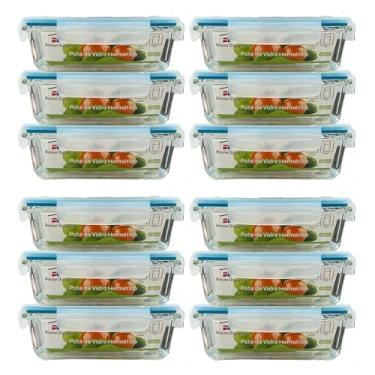 Imagem de House Organizer Kit Potes de Vidro Herméticos com Vedação Total e 4 Travas – Conserva Alimentos Frescos por Muito Mais Tempo! (12)