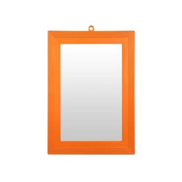 Imagem de Espelho De Parede Banheiro Com Moldura Laranja Plástico