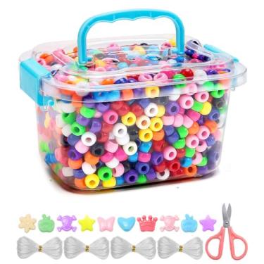 Imagem de IOOLEEM Miçangas de pônei multicoloridas - Kit de 1000 peças para pulseiras da amizade e fabricação de joias, fácil armazenamento