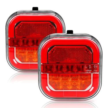 Imagem de NEONLG Luzes de reboque sem fio magnéticas, USB-C recarregável LED kit de luz traseira para reboque de reboque, luz traseira de seta portátil para freio, corrida, parada, reboque, trailer, barco