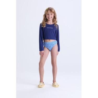 Imagem de Conjunto Praia Feminino Manga Longa Vida Costeira, Azul escuro, 8