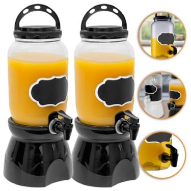 Imagem de Água Saborizada Refresqueira Chá Drinks Kit Plástico Balcão Mesa(PRETO,3)