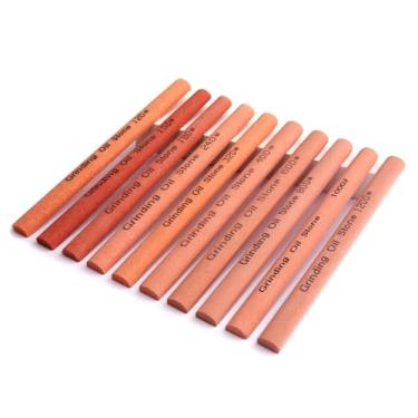 Imagem de CBRIGHT Conjunto de 10 peças de pedras de afiar - 10 grãos, semicilíndricos, tamanhos sortidos, amolador de pedra de amolar, kit 80 # 120 # 180 # 240 # 320 # 400# 600# 800# 1000# 1200# (5,91 x 0,47 x