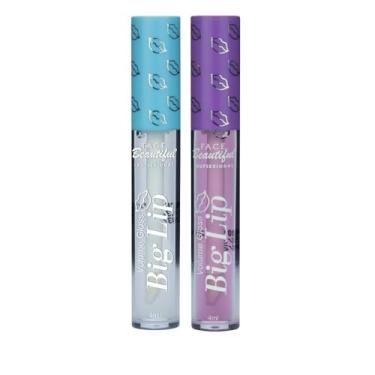 Imagem de Kit 02 Volume Gloss Efeito Bocão Big Lip Face Beautiful 4ml (Lilac)